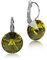 LUISIA® Ohrringe Rivoli mit Kristallen von Swarovski® - 14 mm Olivgrün