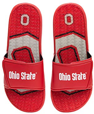 FOCO Herren College Team Logo Athletic Sport Shower Flip Flop Sandalen Ohio State Buckeyes NCAA Wordmark Gel Slides-S