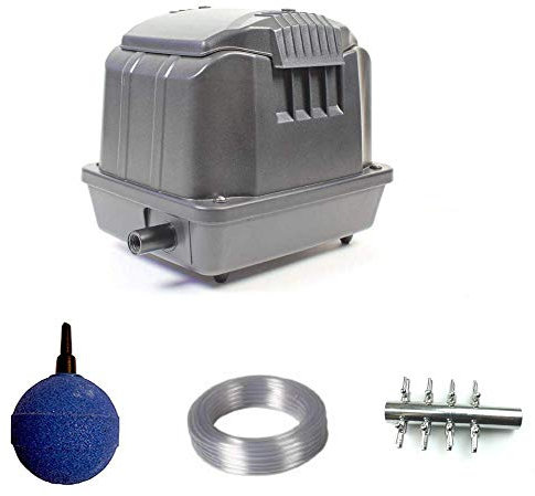 Swell UK Pond Air Pump 1200 Kits with Airstones, 30 Metre Airline & Manifold | For Aeration & Oxygenation in Outdoor Koi Fish Ponds | 20 Litre/Minute Flow Rate – 3 Year Guarantee