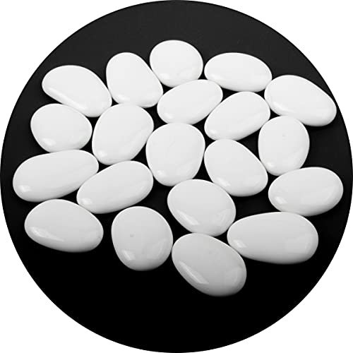 Specialist Aggregates ® - 25 Small White, Flat Glass Pebbles/Nuggets/Stones. Perfect for Pebble Painting