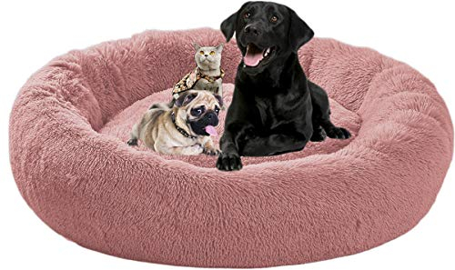 ping bu Hundebett für große Hunde, XL, Plüsch, extra groß, Kissen 110/120 cm, beruhigendes orthopädisches Hundebett, Donut für mittelgroße und kleine Hunde, Größe XL 80/100 cm, waschbar
