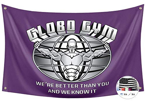 Probsin Globo Gym Dodgeball-Flagge, 90x150 cm Banner, lustiges Poster, UV-beständig, verblassend, langlebig, Männerhöhle, Wandflagge mit Messingösen, für College, Wohnheim, Geschenk, Heckklappen
