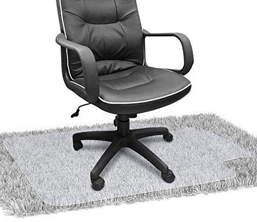 Carpet Protector Chair Mat, Office Chair Mats for High Pile Carpet with Skid Resistant Studded, Clear PVC Office Floor Protector for Home and Work Desk, Thickening and Anti-slip Design