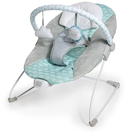 Ingenuity, Vibrierende Babywippe Babyschaukel Deluxe mit abnehmbarer Kopfstütze, 2 Spielzeugen, maschinenwaschbarem Sitz- und Kopfpolster, Goji