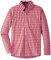 Spring&Gege Jungen Langarm Popeline Button Down Shirt Baumwolle Plaid Uniform Groß Kariert Dress Shirts, Rot Gingham, XL