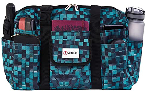 SHYLERO Krankenschwestertasche hat 21 Taschen. Medizinische Tasche ist groß und wasserdicht. Wird als Allzwecktasche, Wickeltasche, tägliche Arbeitstasche verwendet, 3D-Blöcke, X-Large, Normal