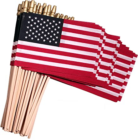144 amerikanische Flaggen mit Speerkopf, 10,2 x 15,2 cm, ideal für patriotische Dekorationen oder Feiern