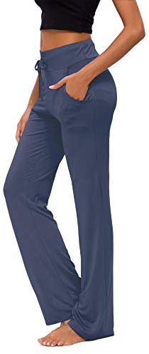 KESSER Yogahose Jogginghose Damen mit Taschen Freizeithose Straight Leg Modal Sporthose Kordelzug Damenmode Culotte Lounge Running Lang Frauen Hose