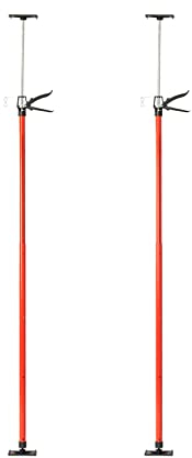 Grafner Teleskopstütze, 2er Set, stufenlos ausziehbar von 115 – 290 cm, Einhandbedienung, belastbar bis 30 kg, mit Blitz-Spanner, Einhandstütze Montagestütze Deckenstütze Baustütze Trockenbau