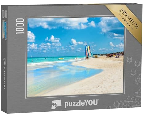puzzleYOU: Puzzle 1000 Teile „Der berühmte Strand von Varadero in Kuba mit türkisfarbenem Meer“ – aus der Puzzle-Kollektion Kuba