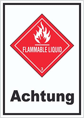Aufkleber Entzündbare flüssige Stoffe Achtung Flammable Liquid A9 (37x52mm)