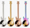 Musiknote Edelstahl Kaffeelöffel und Gitarre Kaffeelöffel Set,Edelstahl Gitarren Löffel Set,Kaffeelöffel für den Haushalt,Getränkelöffel,Dessertlöffel（4 Stück）
