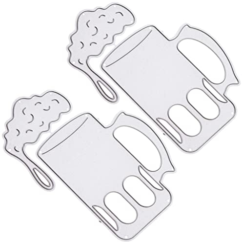 EXCEART Bierkrug Stanzformen: 2 Stücke Metall Papier Handwerk Kunst Diecuts Vorlage Schablone Bier Prägeschablone für Scrapbooking DIY Album Papier Karten Kunsthandwerk Dekoration