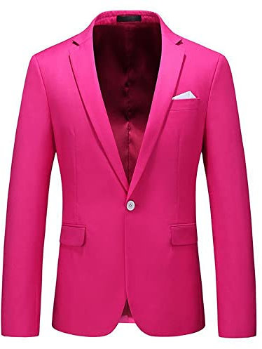Abito Giacca Uomo Classico Bavero vestibilità Slim Blazer Uomo Primavera Autunno Tasca Decorazione Manica Lunga Abito Uomo Affari Casual all-Match Tinta Unita Giacca Uomo J-Rose Red 5XL