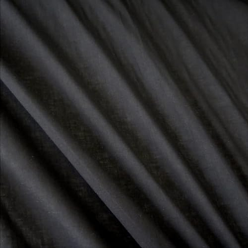 Stoff Meterware Baumwolle Batist schwarz 0,5 m leicht Voile Gardinenstoff Betthimmel Baumwollstoff leicht transparent