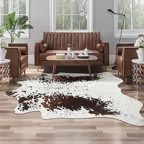 AROGAN Western Decor Kunstfell-Teppich aus Rindsleder, hochwertige Tierhaut, Kuhfell-Teppich, robuster Kuhfell-Teppich für Wanddekoration, Western-Bodenteppich für Schlafzimmer, Wohnzimmer