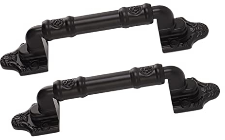 Fdit 2 Stück Türgriff Türknauf Tor Holztür Schiebetür Großer Griff Ausgesetzt Schweres Amerikanisches Schwarz 200 Lang für Tor-Tür-Gedenkplatten