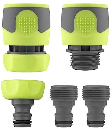 Flexzilla Garden Hose Quick-Connect Fittings, 5-Piece Coupler & Plug Kit