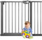 YARDIN Rejilla de protección para puertas sin taladrar, 95-105 cm, rejilla de protección para niños, perros y gatos, cierre automático, apertura con una sola mano, parada de 90°, color negro