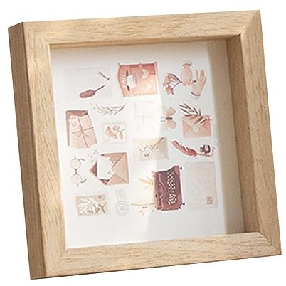 Folpus Fotorahmen, minimalistischer Bilderrahmen, Bilderrahmen für den Schreibtisch und zum Aufhängen an der für Schlafzimmer, 11 cm x 11 cm x 2 cm