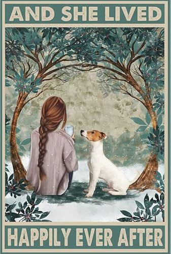 Bioprocess Jack Russell And She Lived Happily Ever After Dekor-Poster, Wandkunst, Dekor, Metallschild, Poster, 20,3 x 30,5 cm