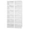 AKTIVE Max Home Cajas de zapatos plástico, Juego de 12 organizadores de almacenamiento, 23x33,5x14,5 cm, Apilable, Antivuelco, Hasta T.44, Transparente, Caja zapatero plástico (112549)