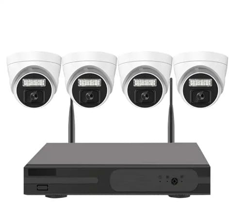 XNASU 5MP Full HD WiFi Wireless Security Camera System with 4 Cameras, 4CH 2K CCTV Home Surveillance Camera Kit System with Two-Way Audio, Color Night Vision