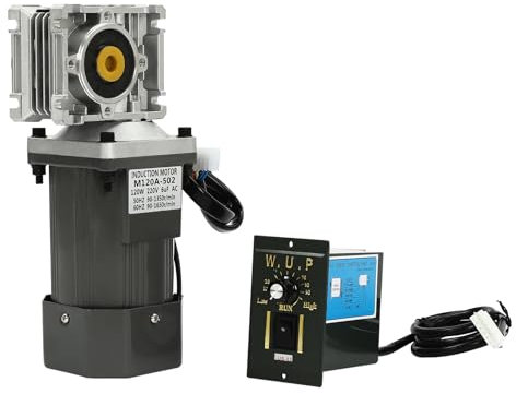 Motoriduttore a vite senza fine con regolatore di velocità, 120 W, 220 V, motore riduttore 80 K, motore elettrico a riduzione della velocità, accessorio elettrico industriale
