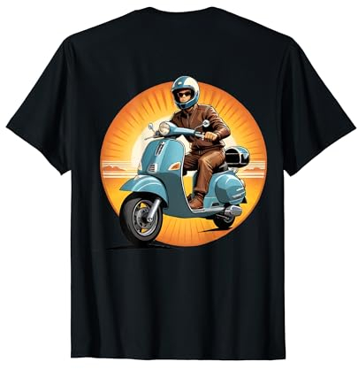 Scooter Vintage Motorroller RÜCKEN DRUCK Italien Roller T-Shirt