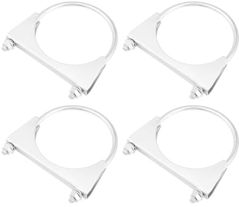 Hihaha Round U Bolt Muffler Exhaust Clamps for Car / 4 ID 102mm / 4 Pcs