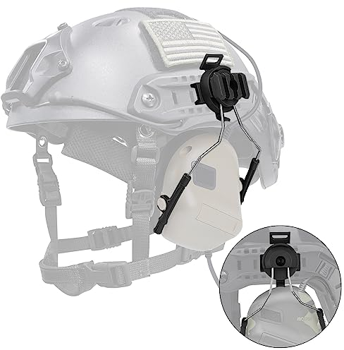 Qavctw 2 Stück schnelles taktisches Helm Zubehör, Schienenaufhängung, Kopfhörer Halterung für schnelles AF Schienensystem für Airsoft Aktivitäten, Gehörschutz, erweiterter Modus