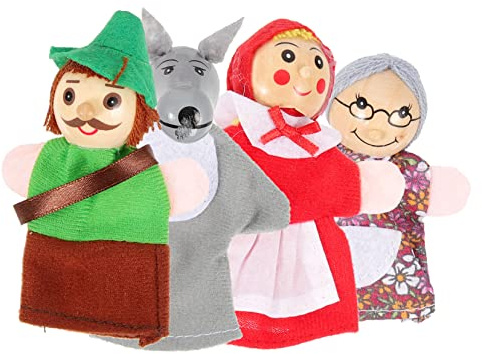 FAVOMOTO Giocattolo 4 Pezzi Di Tessuto Modellabile Per Bambini Con Cappuccetto Rosso Per Bambole Da Dito Giocattoli