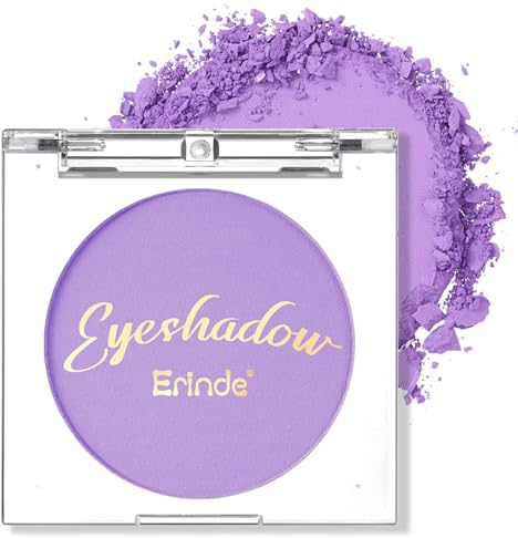 Erinde Single Purple Lidschatten Palette, Nudetöne Violett Matte Eyeshadow Palette, Wasserfest Pressed Powder Lidschattenpalette, High Pigmented & Long Lasting Basic Shade Eye Makeup