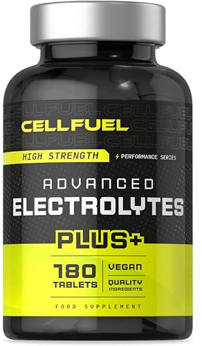 Electrolytes Tablets | 180 Count | Electrolyte Replacement Supplement | Fasting Salts | Vegan Complex with Potassium, Chloride, Calcium, Magnesium & Sodium | by CELLFUEL