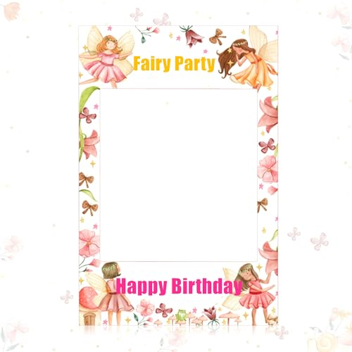 JeVenis Fee Happy Birthday Fotostand Requisiten Frame Fairy Party Zubehör Woodland Mushroom Fairy Party Deko Zubehör