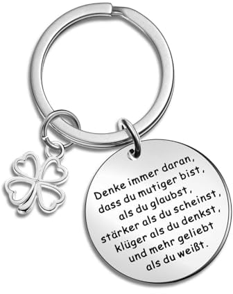 Kabwea Glücksbringer Schlüsselanhänger Motivationsgeschenke Mutmacher Geschenk Schlüsselanhänger Aufmunterung Geschenk ，Schlüsselband Schutzengel