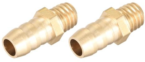 METALLIXITY 2uds Latón Manguera Punta Accesorio M6-1 Macho x 6mm Puntas | Manguera Tubería Conector, para Combustible Aire Agua Petróleo Gas