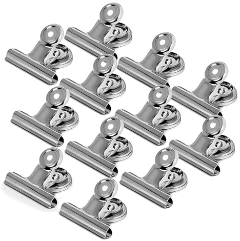 MATANA Superstarke Magnetclips aus Edelstahl für Magnettafel, Whiteboard, Kühlschrank - Haus, Büro & Schule - Robust & Praktisch (48er Pack)