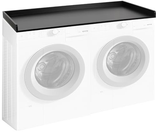 clicliet Waschtrockner-Arbeitsplatte, Wäsche-Arbeitsplatte mit Kantenschienen, 69,8 cm Tiefe x 137,2 cm, Waschmaschinen- und Trocknerabdeckungen für die Oberseite, für Waschküchen-Organisation und