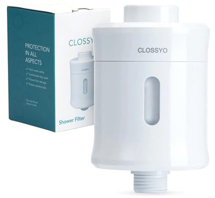 CLOSSYO Multi-Stage Shower Filter, 15000L Capacity with KDF55 - Removes Chlorine, Softens Hard Water