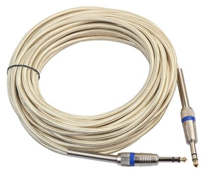 TSTS Cavo Strumento per Chitarra Microfono Per Chitarra Elettrica Stereo Maschio-maschio 6.3 Dorato(10m)