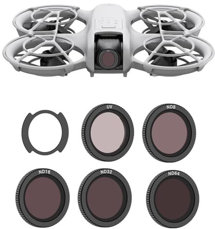 Uvafly Neo ND - Filtro magnetico per obiettivi della fotocamera DJI Neo, 5 pezzi (UV/ND8/ND16/ND32/ND64)