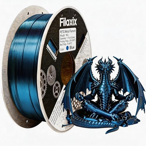 PETG-Filament 1,75 mm Metallic Blau, PETG-3D-Druckfilament, Kompatibel Mit Bambu LAB, QIDI MAX3, FLASHFORGE Adventurer 5M, Prusa MK4 3D-Drucker, 1kg