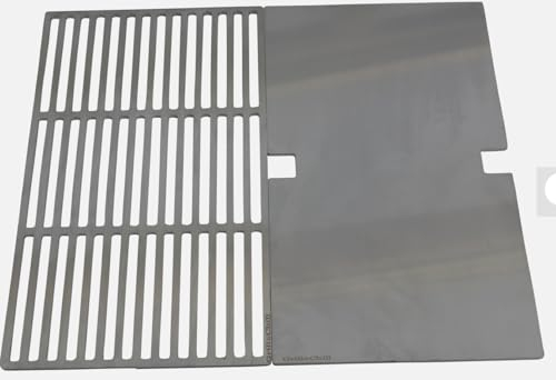 Grille de cuisson + plaque de cuisson Plancha en acier inoxydable V2A pour barbecues Campingaz 3 Series Classic/Premium/Woody/Master