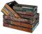 Venalys Set of 3 Distressed Wood Nesting Crates, Rustic Storage Wooden Crate Boxes, Farmhouse Stackable Wooden Basket Containers for Display (Random)