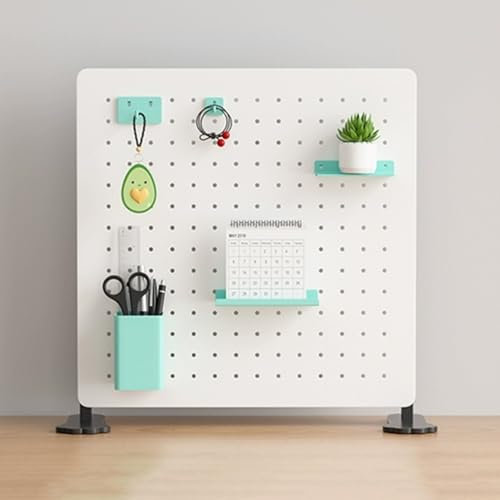 XMLYSMYS Panneau Perforé de Rangement Vertical, Kit de Combinaison de Panneau Perforé, Panneau Décoratif avec Crochets, Accessoires, pour La Maison, Le Bureau, Le Garage(40x40cm)