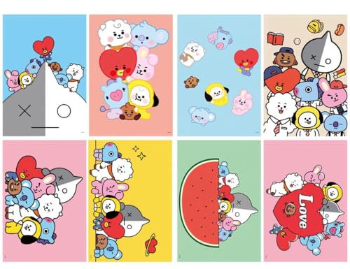 YOUSWAN Kpop BTS Poster 8 Stück, Poster Bangtan Boys, Bangtan Boys Fanartikel KPop, Dekorative Malerei, Wandkunst, Wohnzimmer, Poster, Schlafzimmer, Gemälde, 29 x 42 cm