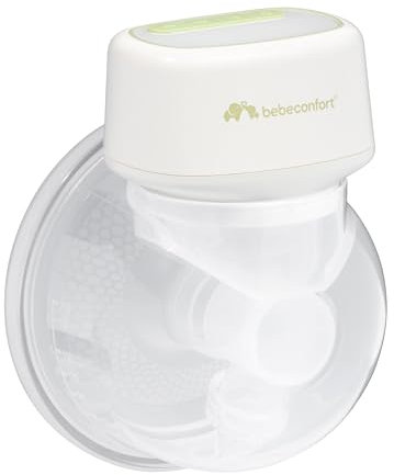 Bebeconfort Discreet Wearable Breast Pump, Hands-Free Electric Breast Pump Hands Free, Quiet Pumping (51db), 3 Pumping Modes, 15 Intensity Settings, Long-Lasting Battery, 210ml Large Container