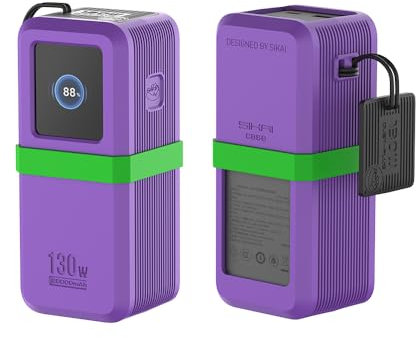 Housse Coque en Silicone 2mm pour UGREEN Nexode Batterie Externe 130W (20000mAh) Écologique - Couvercle Anti-Poussière et Gestion des Câbles Intégrée (Violet)