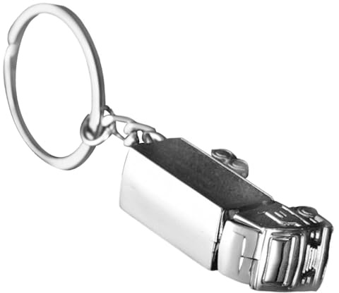 Porte-clés en Métal Camion Créatif, Léger, pour Conducteur | Argenté, Aspect Élégant et Mignon, Facile à Transporter, pour Amateurs de Poids Lourds et Usage Quotidien